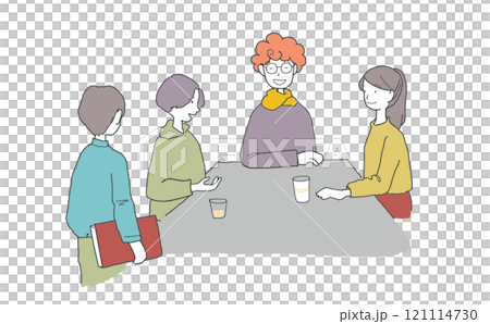 Illustration of everyone talking 121114730