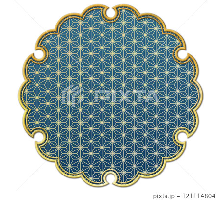 金色の雪輪のラインのある背景素材 121114804