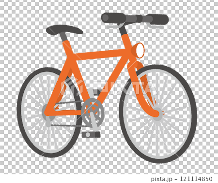 自転車（クロスバイク）のイラスト〜赤 121114850