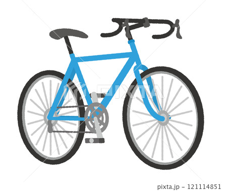 自転車（ロードバイク）のイラスト〜青 121114851