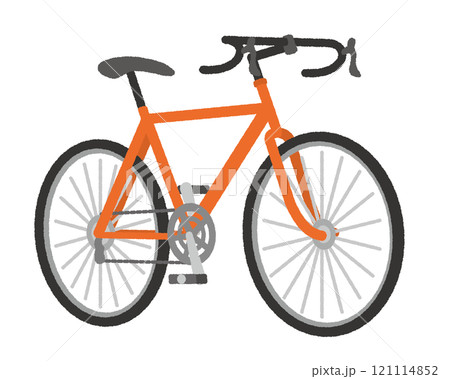 自転車（ロードバイク）のイラスト〜赤 121114852