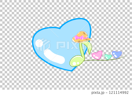 Cute hearts and musical notes 121114992