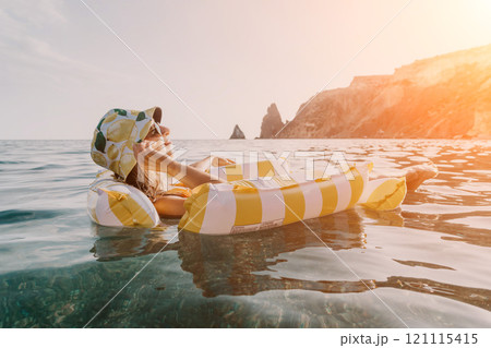 Woman Inflatable Float Summer Sea Beach Relaxation Woman Inflatable Float Summer Sea Beach Relaxation 121115415