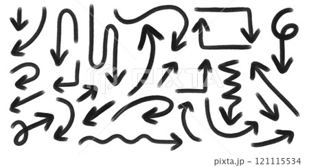 Various hand drawn arrows . Vector illustration 121115534