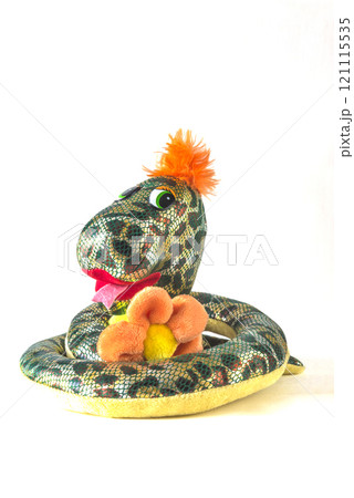 Snake toy on a white background, sign of chinese new year 2025 121115535