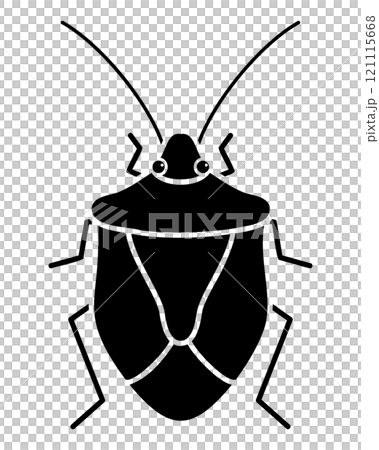 Stink bug illustration (black and white) 121115668