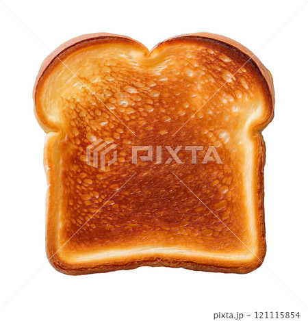 Crispy slice of golden toast with a perfect texture, isolated on transparent background, ideal for breakfast photography, simple snacks, and food styling Crispy slice of golden toast with a perfect texture, isolated on transparent background, ideal for breakfast photography, simple snacks, and food styling 121115854