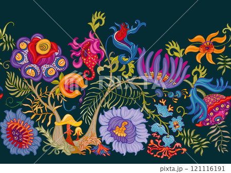 Fantasy, alien hypnotic flowers, decorative flowers and leaves 121116191