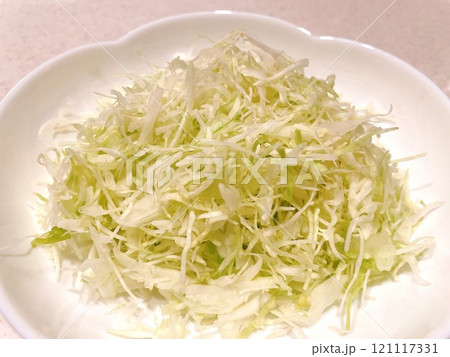 皿に入れたキャベツの千切り24 皿に入れたキャベツの千切り24 121117331