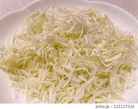 皿に入れたキャベツの千切り25 皿に入れたキャベツの千切り25 121117332