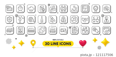 Chemistry pipette, Voicemail and Reject protection line icons pack. 3d design elements. 24h service, Wallet, Sun protection web icon. Window, Augmented reality, Bed pictogram. Vector Chemistry pipette, Voicemail and Reject protection line icons pack. 3d design elements. 24h service, Wallet, Sun protection web icon. Window, Augmented reality, Bed pictogram. Vector 121117506