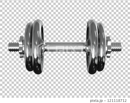 Cast Iron Chrome Adjustable Dumbbell, weightlifting gym equipment, side view 121118712