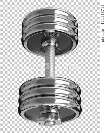 Cast Iron Chrome Adjustable Dumbbell, weightlifting gym equipment, side view 121118715