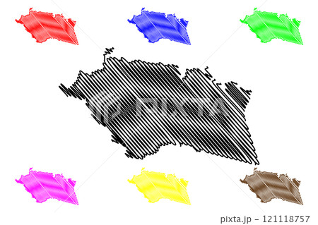 Las Marias municipality (Commonwealth of Puerto Rico, Porto Rico, PR, Unincorporated territories of the United States) map vector illustration, scribble sketch Las Marias map 121118757