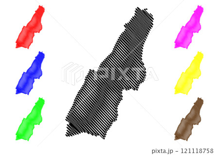 Las Piedras municipality (Commonwealth of Puerto Rico, Porto Rico, PR, Unincorporated territories of the United States) map vector illustration, scribble sketch Las Piedras map 121118758