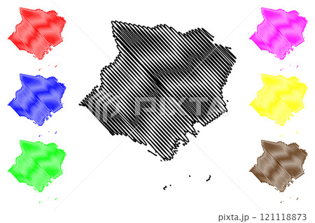 Santa Isabel municipality (Commonwealth of Puerto Rico, Porto Rico, PR, Unincorporated territories of the United States) map vector illustration, scribble sketch Santa Isabel map 121118873
