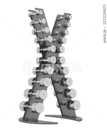 Gym Dumbbell rack in X shape, a stand for weightlifting gym equipment 121120423