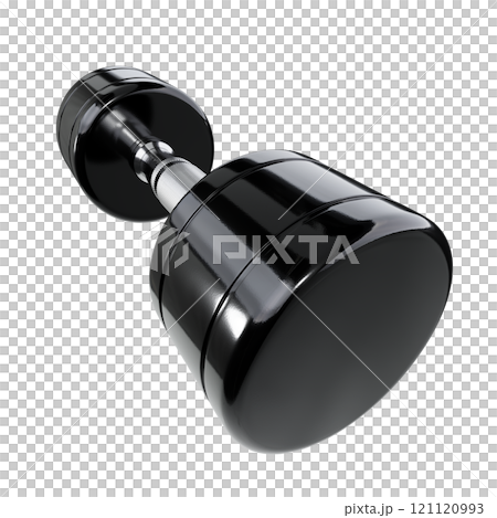 Blank Round Dumbbell, chrome weightlifting gym equipment wide angle view Blank Round Dumbbell, chrome weightlifting gym equipment wide angle view 121120993