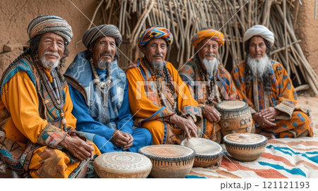 Timkadin Festival (Morocco). Berber artisans and craftspeople proudly display their handmade creations, offering a glimpse into the artistic traditions and craftsmanship of the Berber culture. 121121193
