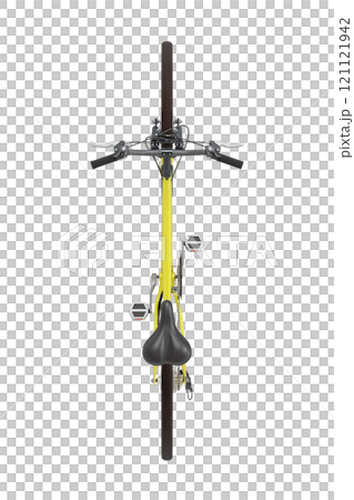 Yellow bicycle, top view isolated on white background Yellow bicycle, top view isolated on white background 121121942