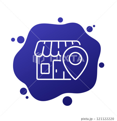 Local shop line icon, vector 121122220