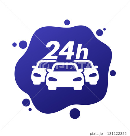 car fleet 24 hours icon, vector 121122223