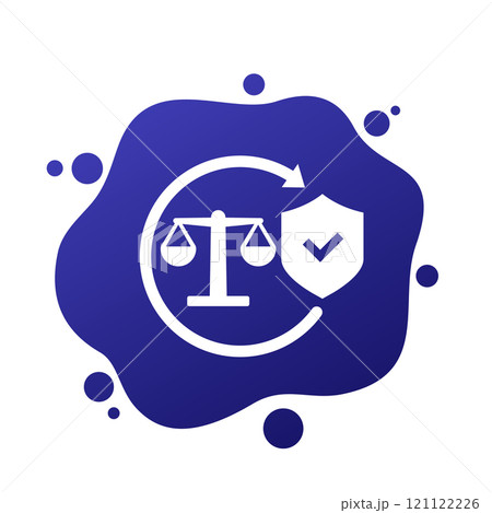 legal protection icon with shield, vector legal protection icon with shield, vector 121122226