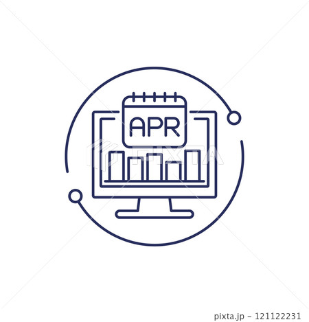 APR, Annual percentage rate icon in line styleのイラスト素材 [121122231] - PIXTA