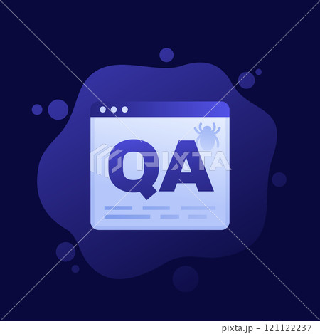 QA icon, Quality Assurance, vector design QA icon, Quality Assurance, vector design 121122237