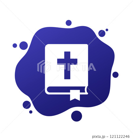 Bible icon, holy prayer book vector 121122246