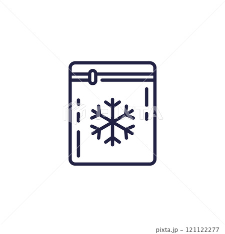 small frozen bag icon, ice pack line vector 121122277