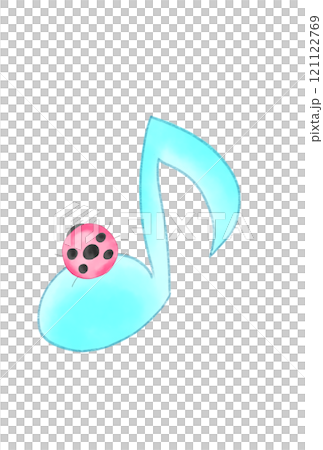 Cute musical notes and ladybugs 121122769