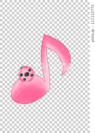 Cute musical notes and ladybugs 121122772