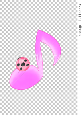 Cute musical notes and ladybugs 121122773