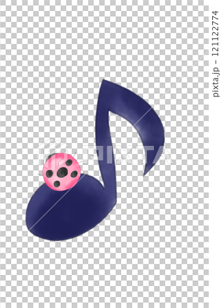 Cute musical notes and ladybugs 121122774