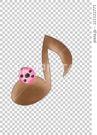 Cute musical notes and ladybugs 121122775