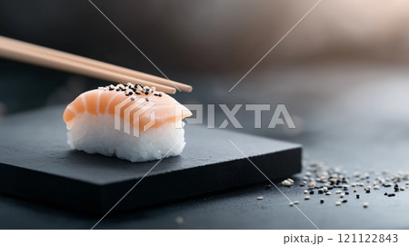 Japanese delicious food, sushi close up 121122843