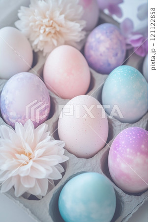 Easter is a Christian holiday. Easter eggs close-up. 121122858