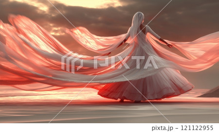 Dancing girl in oriental culture style 121122955