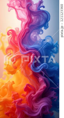 Swirling colors blend harmoniously in shades of blue, pink, and orange 121123360