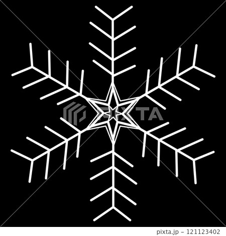 白色の雪の結晶のイラスト 121123402