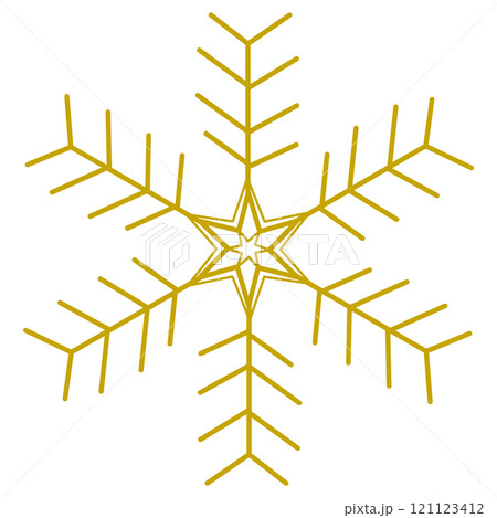 黄色の雪の結晶のイラスト 黄色の雪の結晶のイラスト 121123412