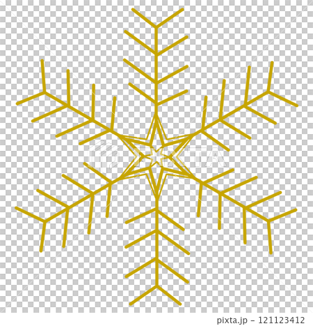 黄色の雪の結晶のイラスト 黄色の雪の結晶のイラスト 121123412