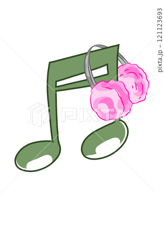 イヤーマフラーを付けた音符 121123693