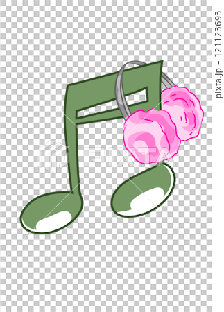 イヤーマフラーを付けた音符 121123693