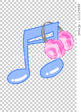 Musical note with earmuffs Musical note with earmuffs 121123699