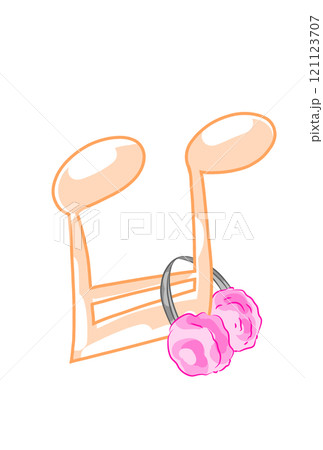 イヤーマフラーを付けた音符 イヤーマフラーを付けた音符 121123707