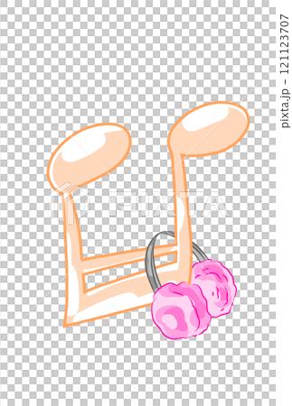 イヤーマフラーを付けた音符 イヤーマフラーを付けた音符 121123707