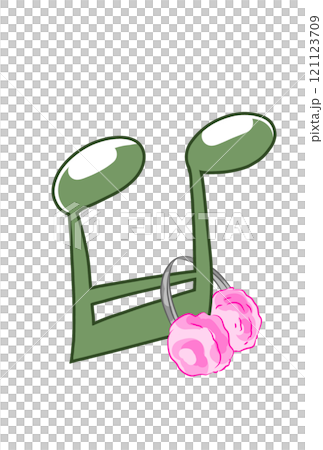 イヤーマフラーを付けた音符 121123709