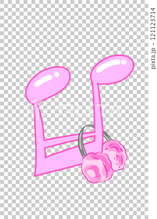 イヤーマフラーを付けた音符 イヤーマフラーを付けた音符 121123714